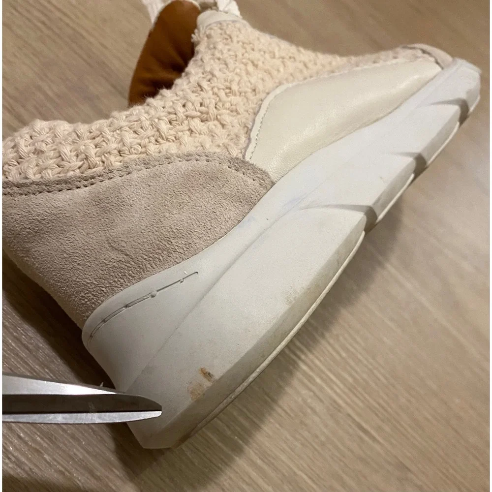 Sezane Sama‎ Sneakers 40 US 9 Ecru Multi Woven Crochet Suede Shoes Preppy Boho